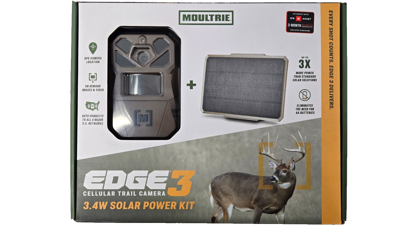 NEW Moultrie Edge 3 Cellular Trail Camera With Solar Panel