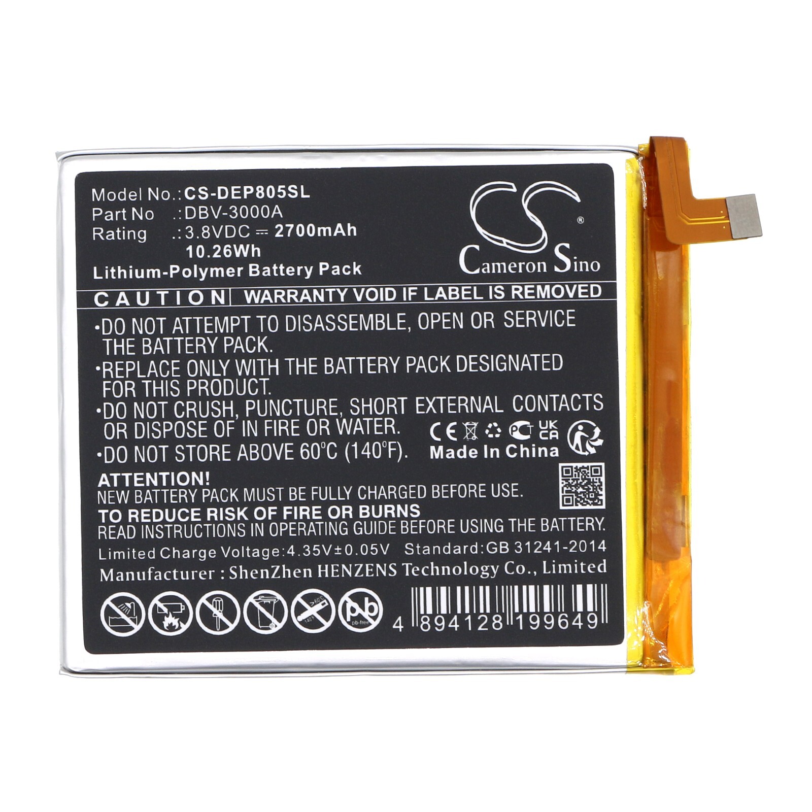 BATTERIE 2700mAh Type DBV-3000A For Doro 8050 DBS-0230