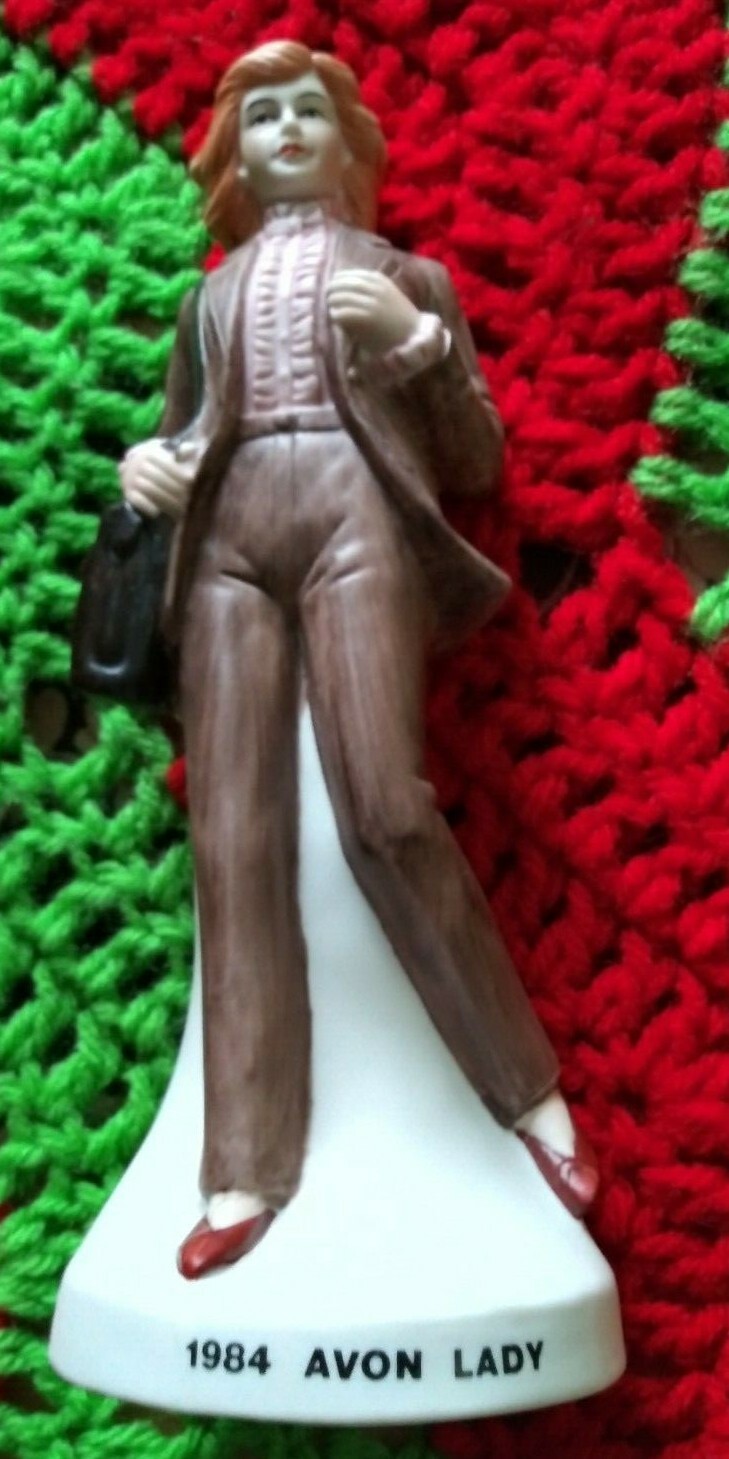 Vintage 1984 Avon Lady Ceramic Figurine 7.5" Tall