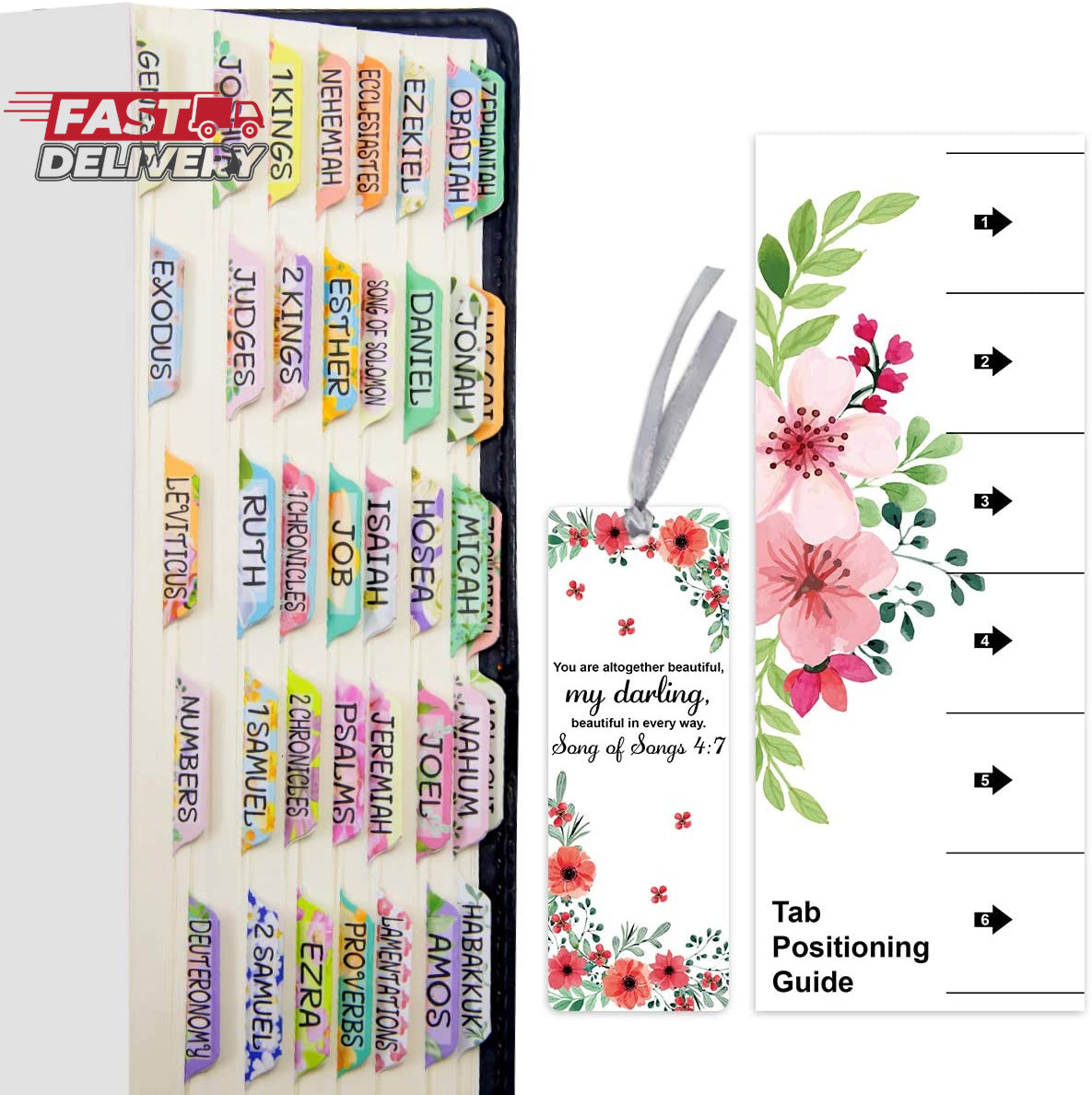 Fancy Land Decorative Laminated Bible Tabs 100PCS Cute Bible Tabs for Women and 
