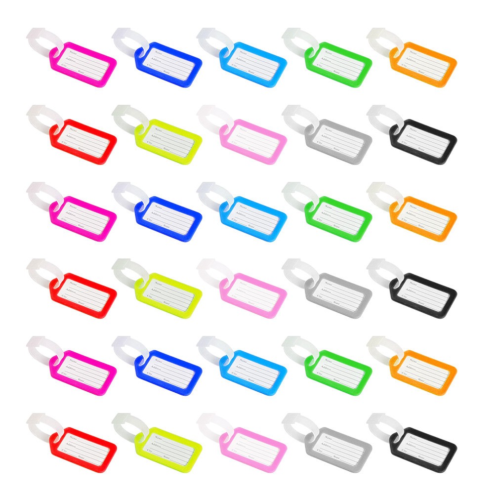 30 Pcs Durable Abs Luggage Tags Travel Bag Id Labels for Suitcase