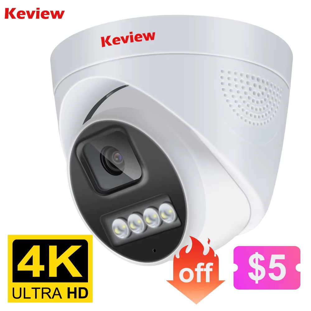 4K 8MP POE IP Camera Audio POE/NOT POE H.265 Onvif Wide Angle 2.8Mm AI Color Nig