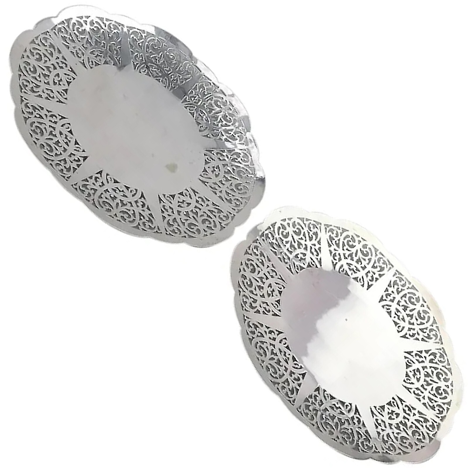 A pair attractive antique Mappin & Webb silver plated pierced Platters C.1900