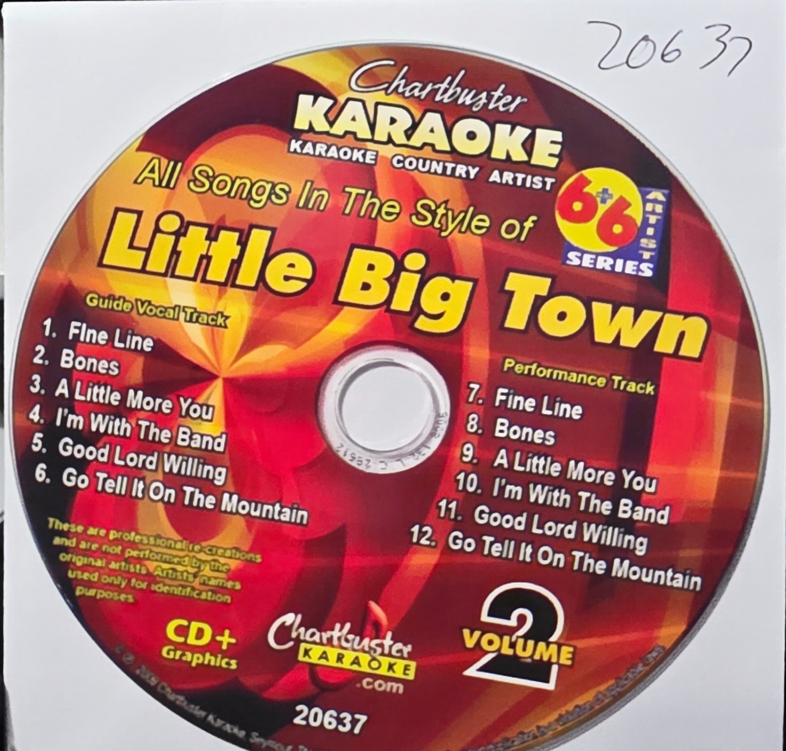 20637 LITTLE BIG TOWN    CHARTBUSTER  KARAOKE CDG  LOT LONG DRIVE