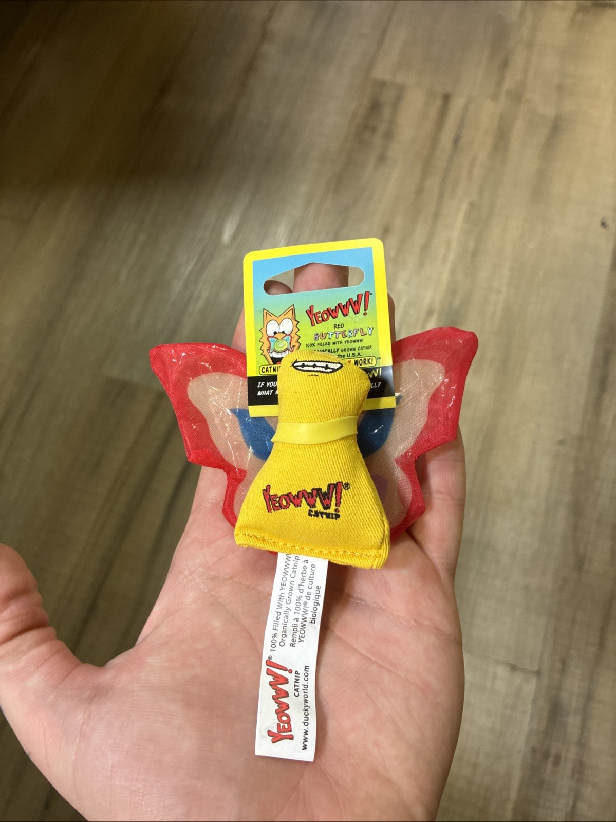 Yeowww! Catnip Red Butterfly Cat Toy