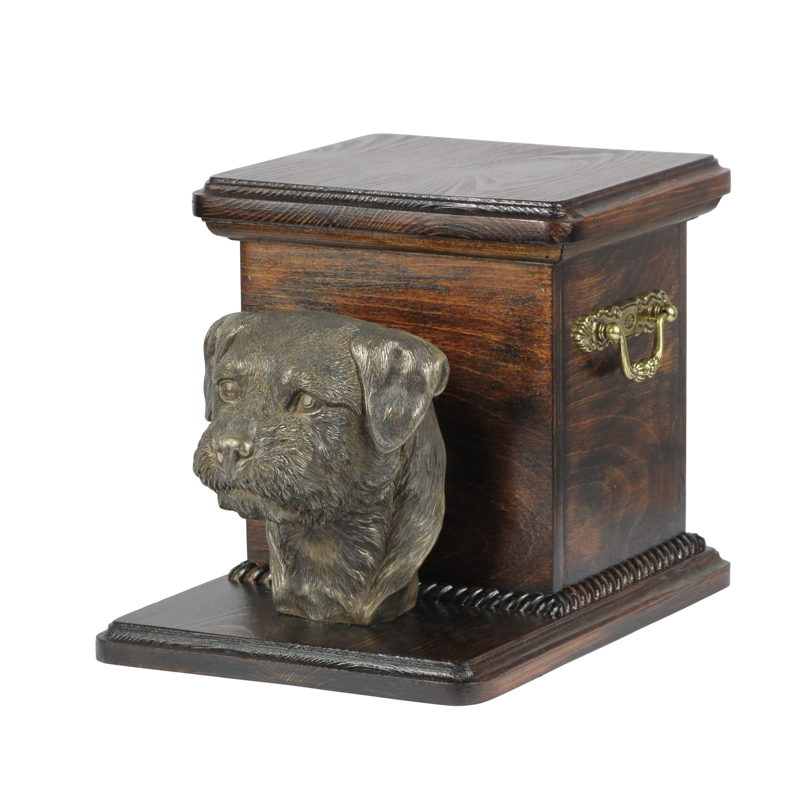 Border Terrier Wooden Urn With Dog Art-Dog