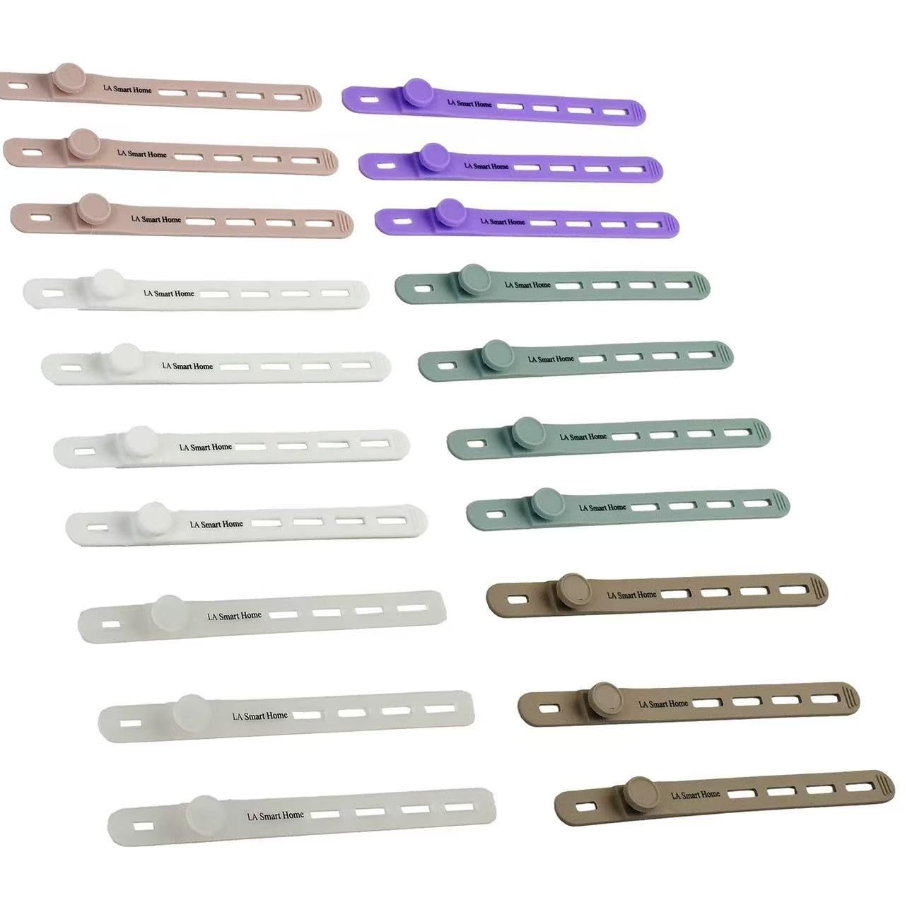 Adjustable Reusable Cord Ties – Soft Silicone Cable Organizers Multicolor 