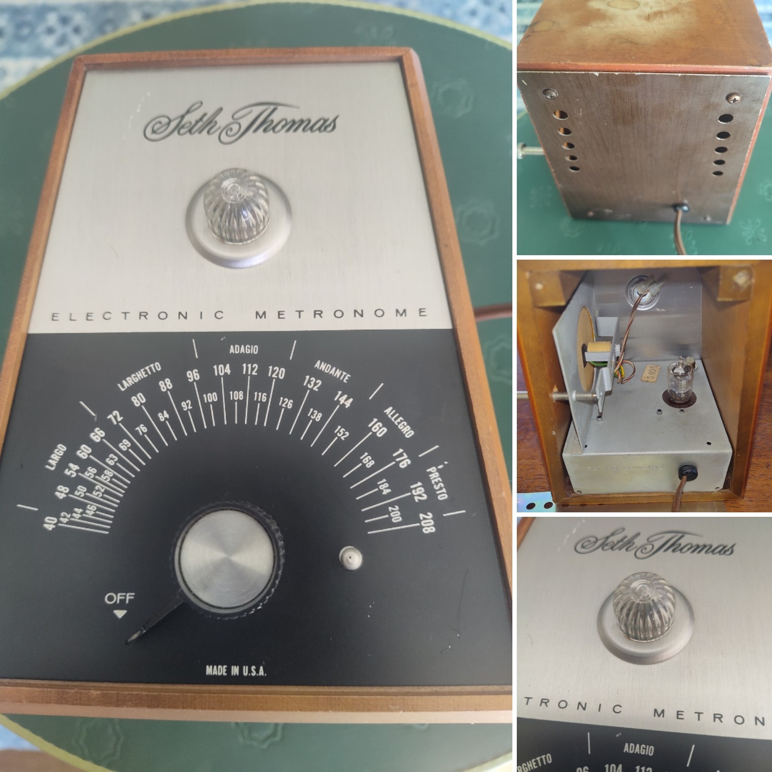 MCM Seth Thomas Electronic Metronome - Vacuum Tube Pulse & Light Timer