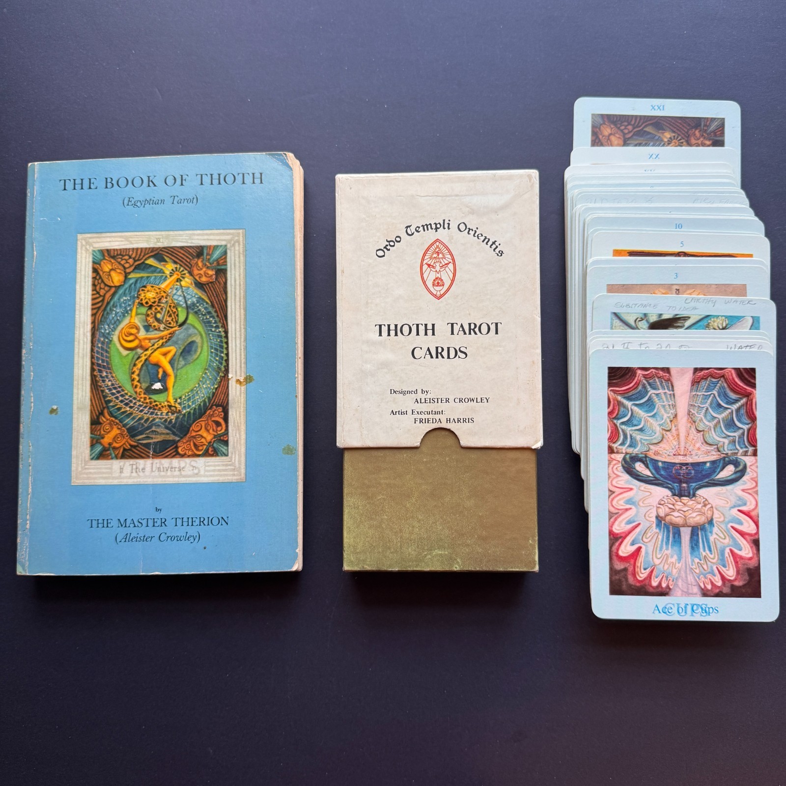 Vintage Aleister Crowley Thoth Tarot Deck + The Book of Thoth 1976 3rd Printing