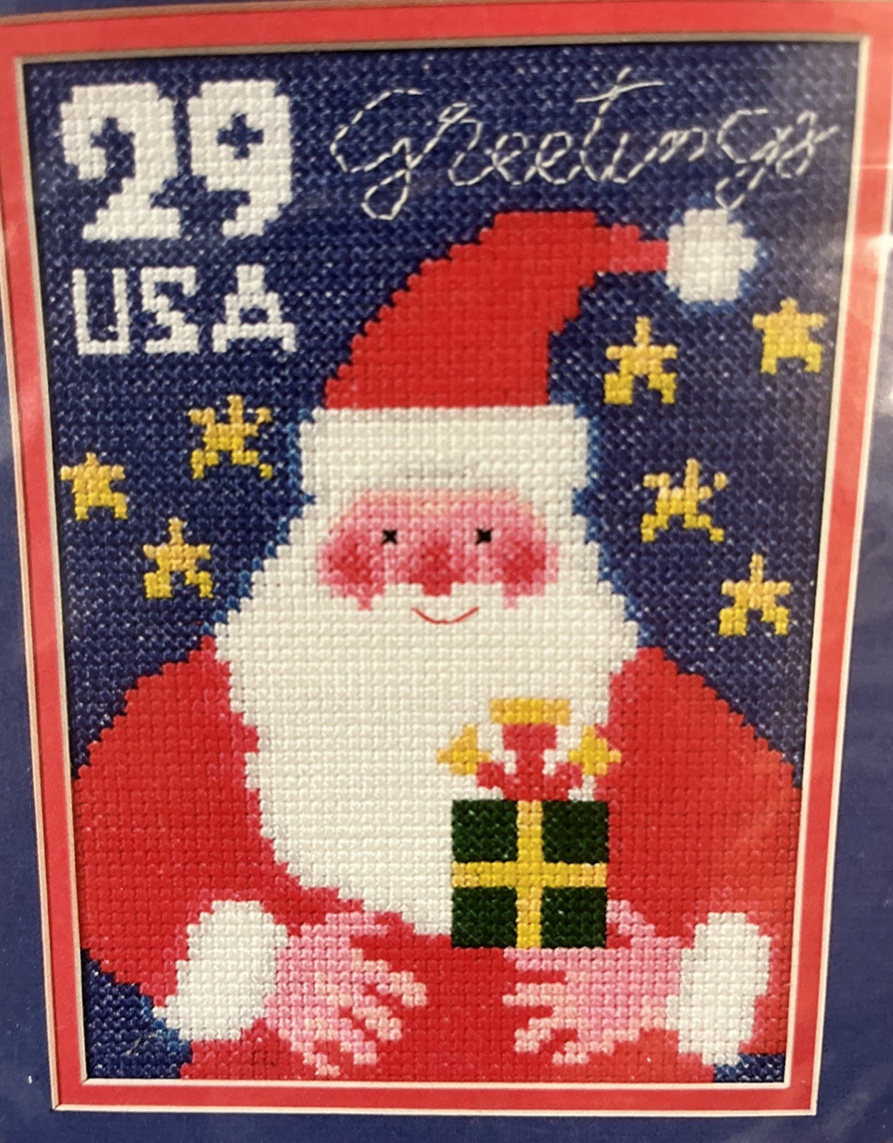 Counted Cross Stitch US Postage Stamp Kit Collection Santa Greetings 4.5  x 6
