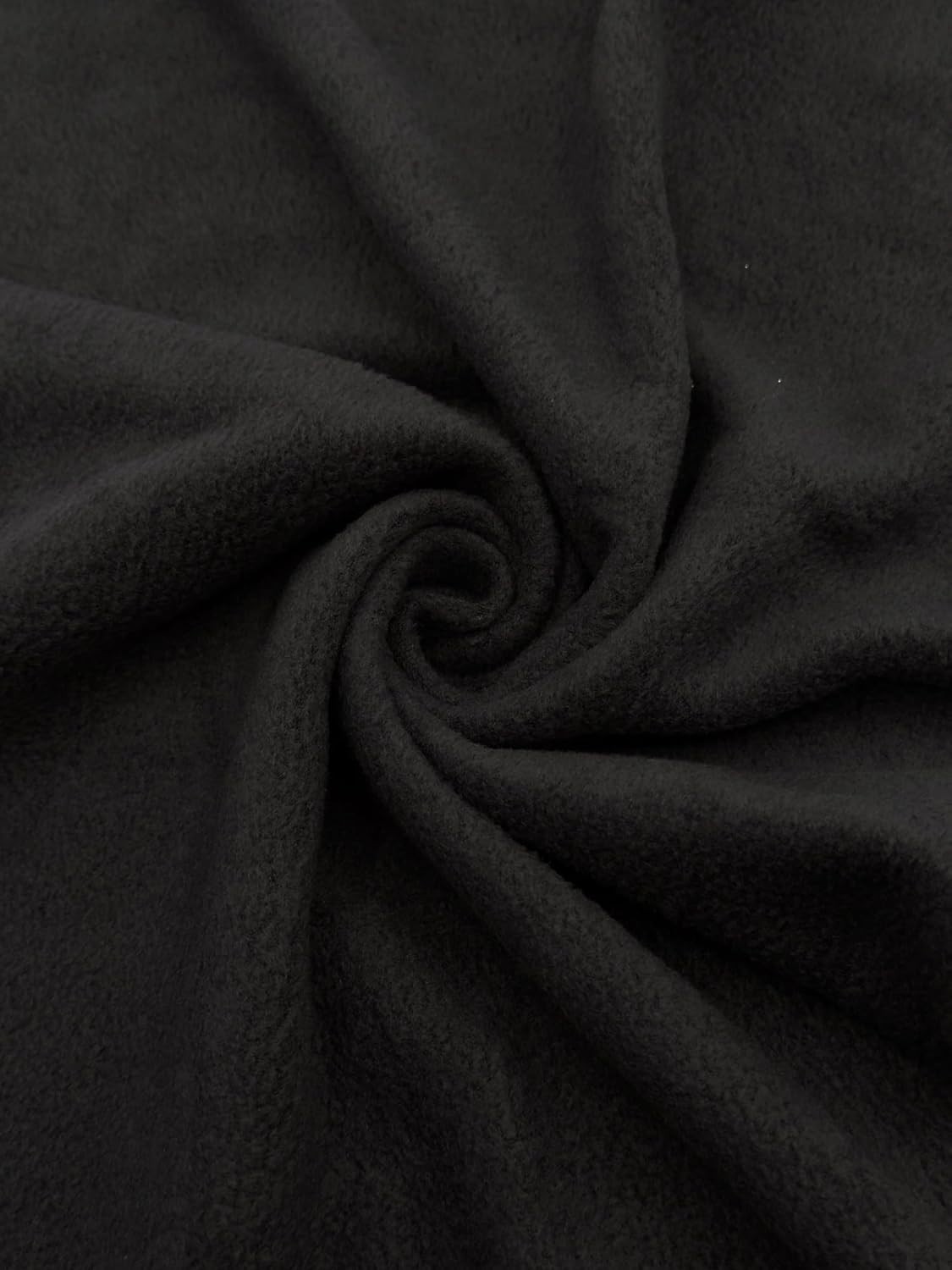 Polar Fleece FabricThe Yard – BLACK - Soft Anti-Pill, Warm & Cozy Material
