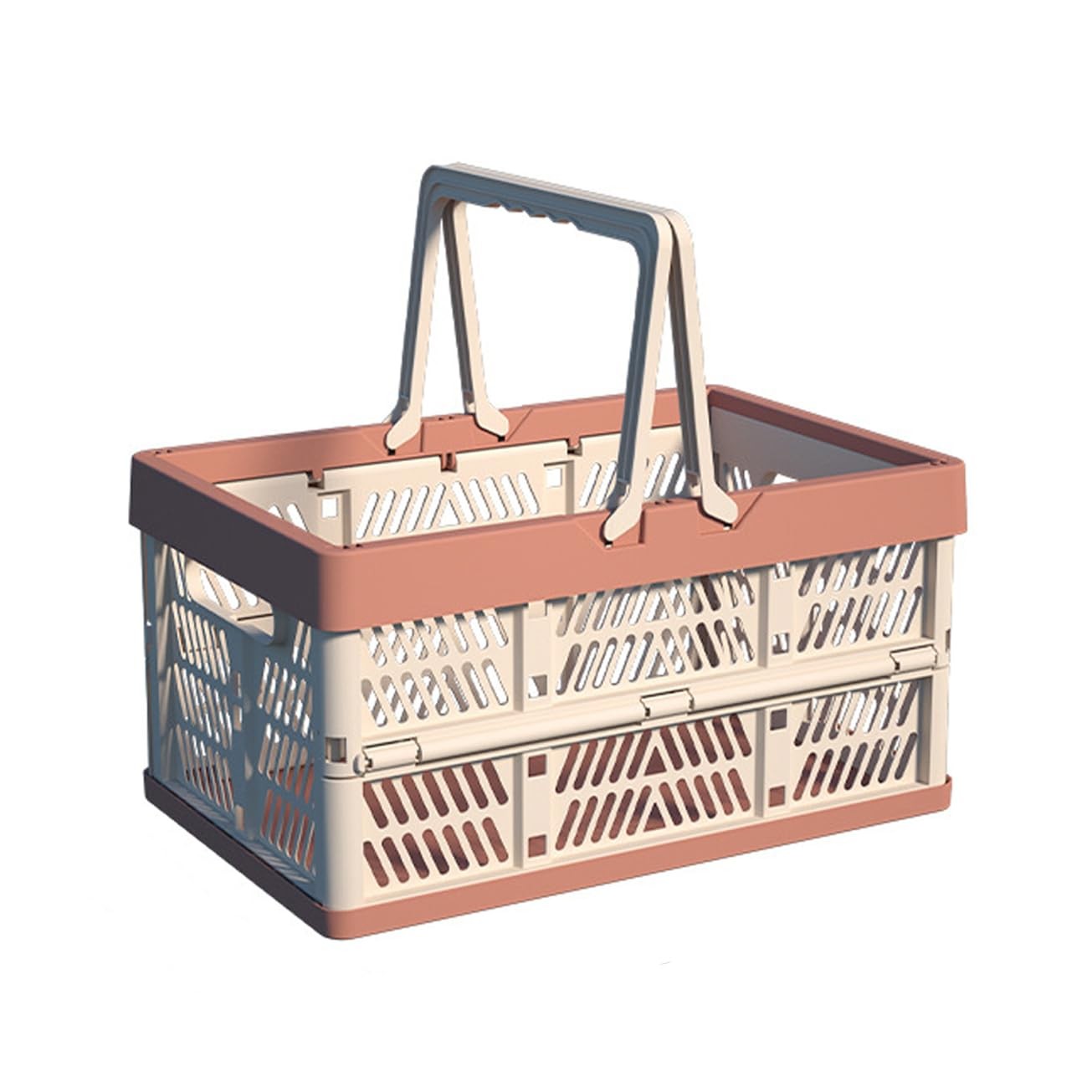 20L Foldable Handle Storage Crate Bin Collapsible Stacking Basket