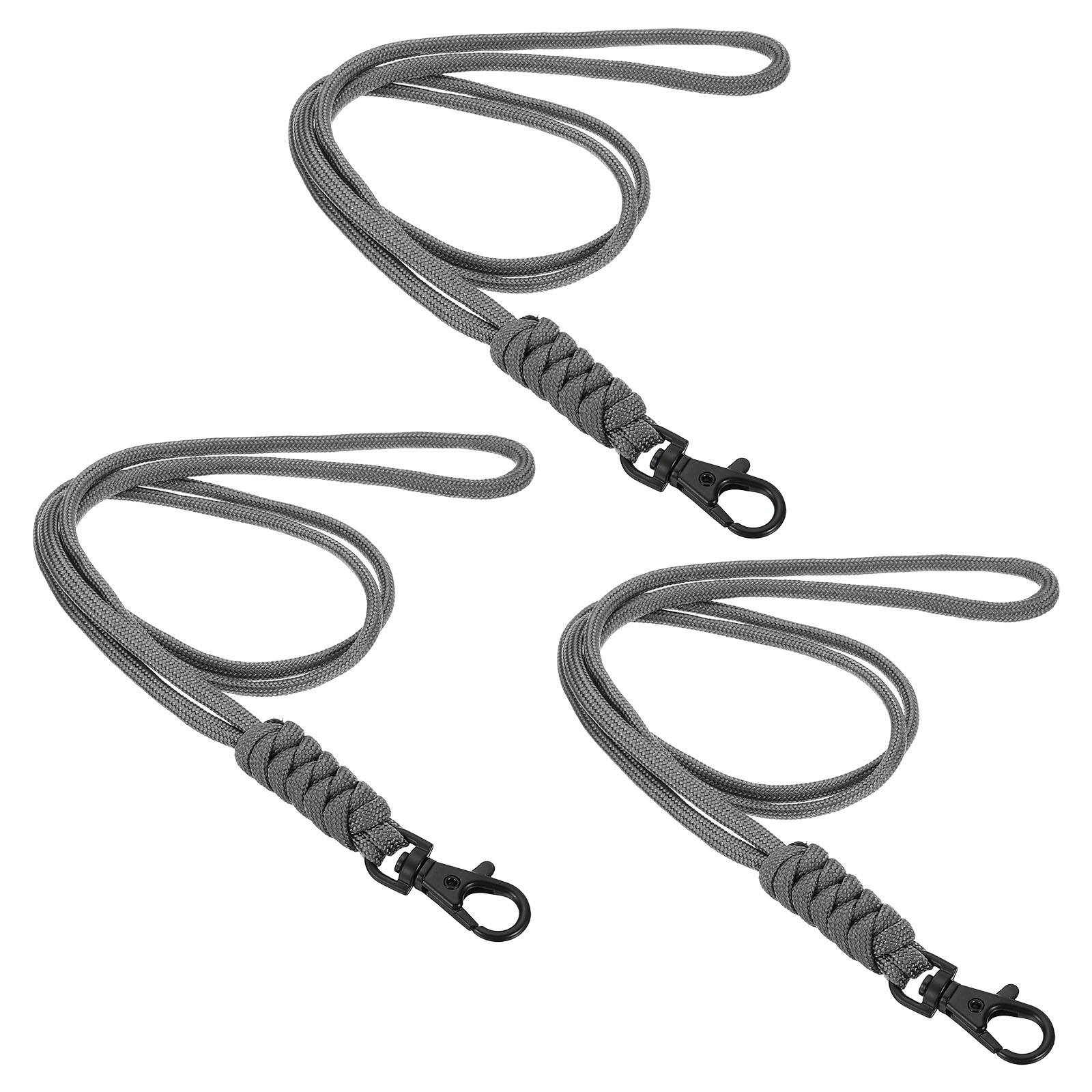 Lanyard neck, 3 pcs long strap lanyard badge, grey