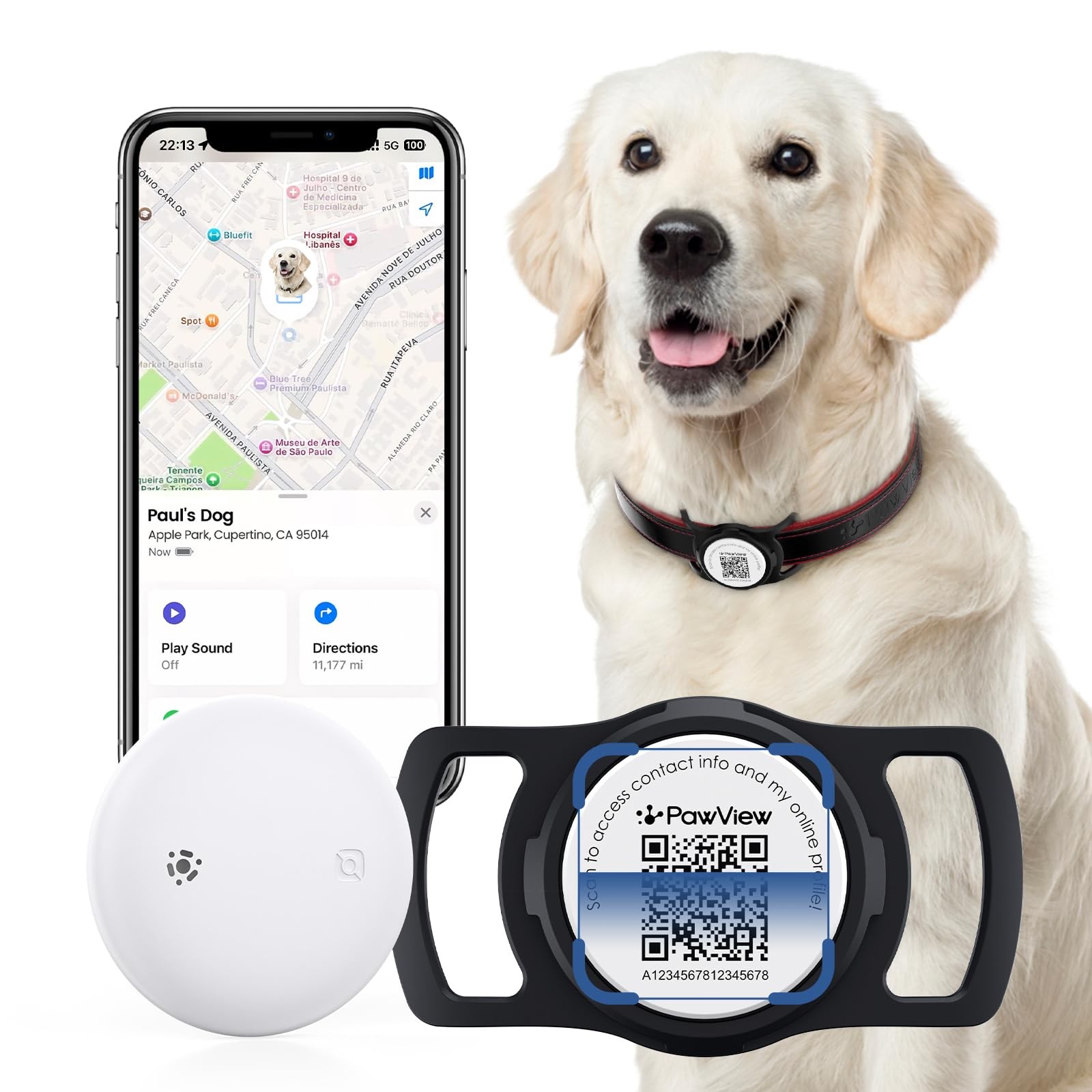 Smart Pet Tracker for Collar - Dog Trackers Location for Pet with Holder, No ...