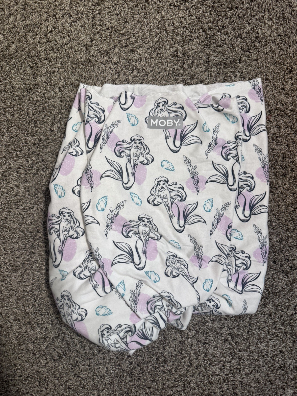 EUC Moby Baby Wrap Carrier Classic Newborns To Toddlers Disney Little Mermaid