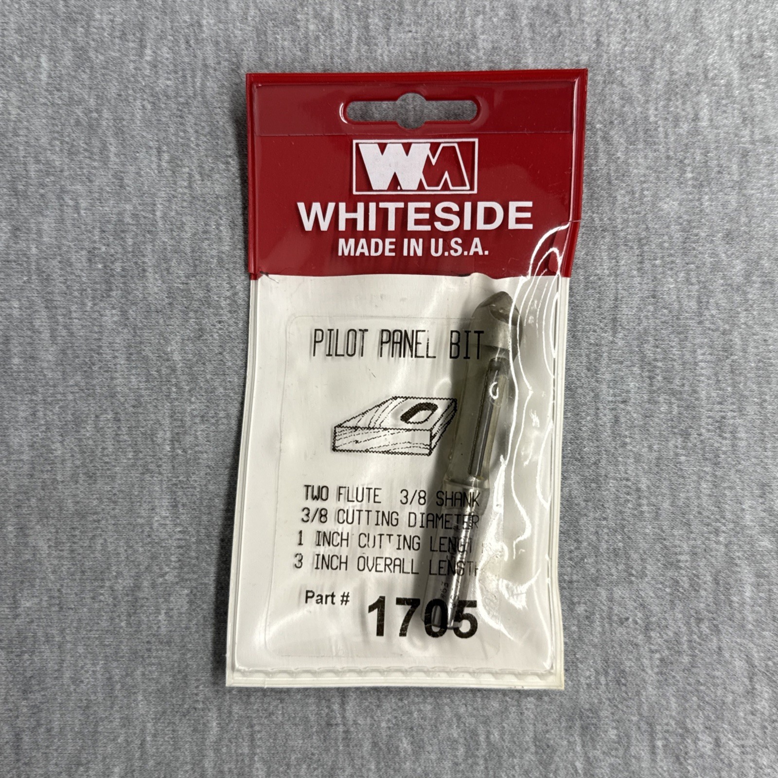 Whiteside 1705 Panel Bit Pilot Plunge Point, 3/8 in. SH x 3/8 in. CD x 1 in. CL