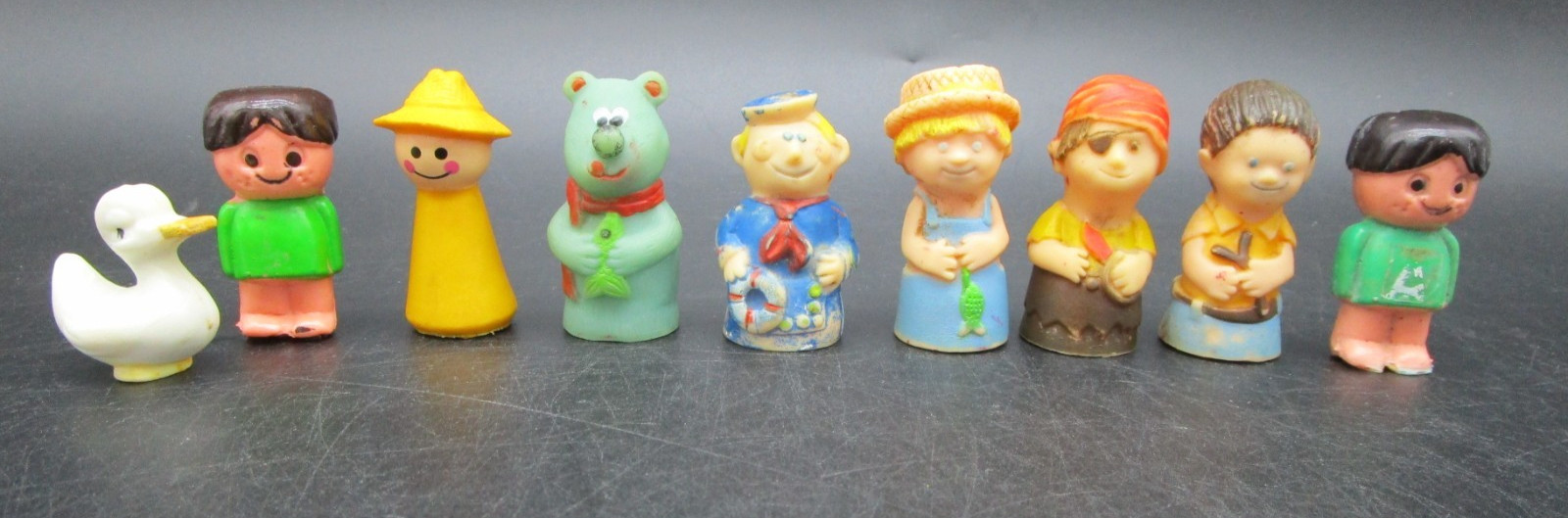 Vintage EVENFLO Rafties Pool Bath Toy Lot Sailor Blue Bear Pirate