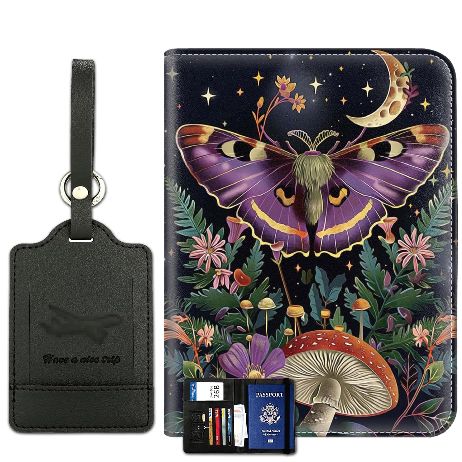 Passport Wallet, Passport Holder with RFID Blocking and Luggage Tag, Waterpro...