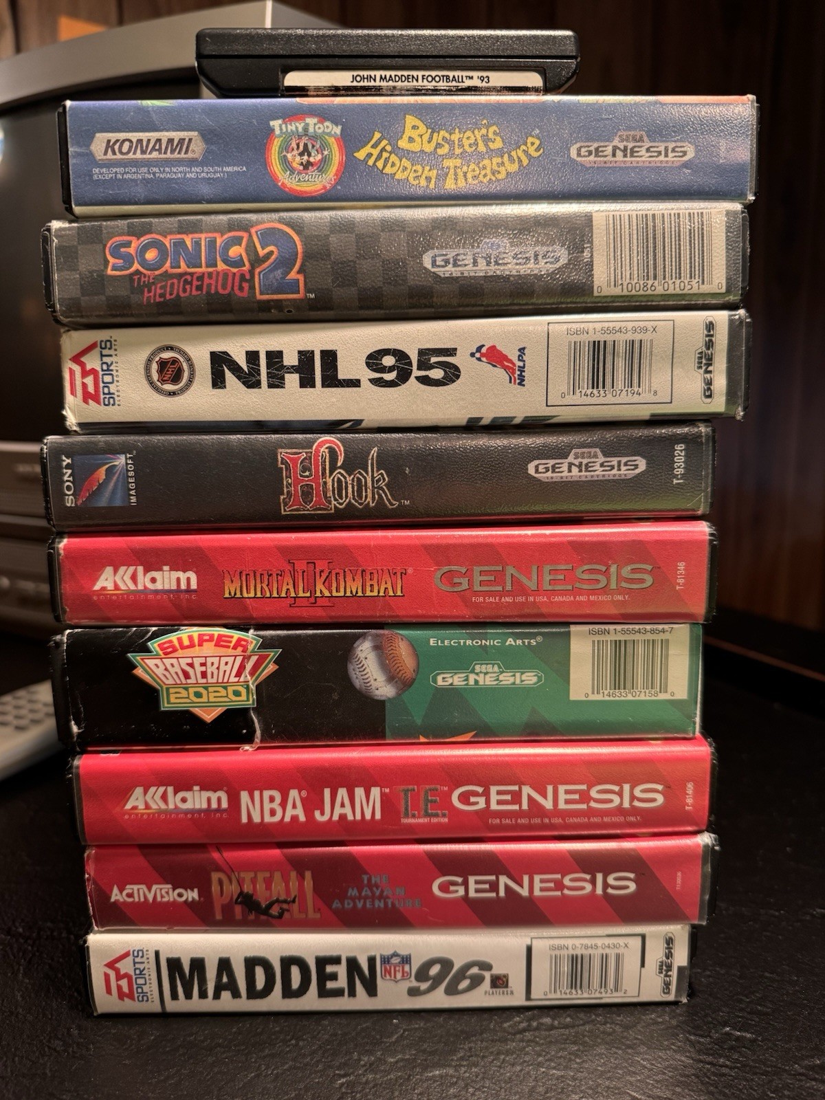 Sega Genesis Lot Of 10 Games: Sonic, Mortal Kombat, NBA Jam, Tiny Toons, Hook ++