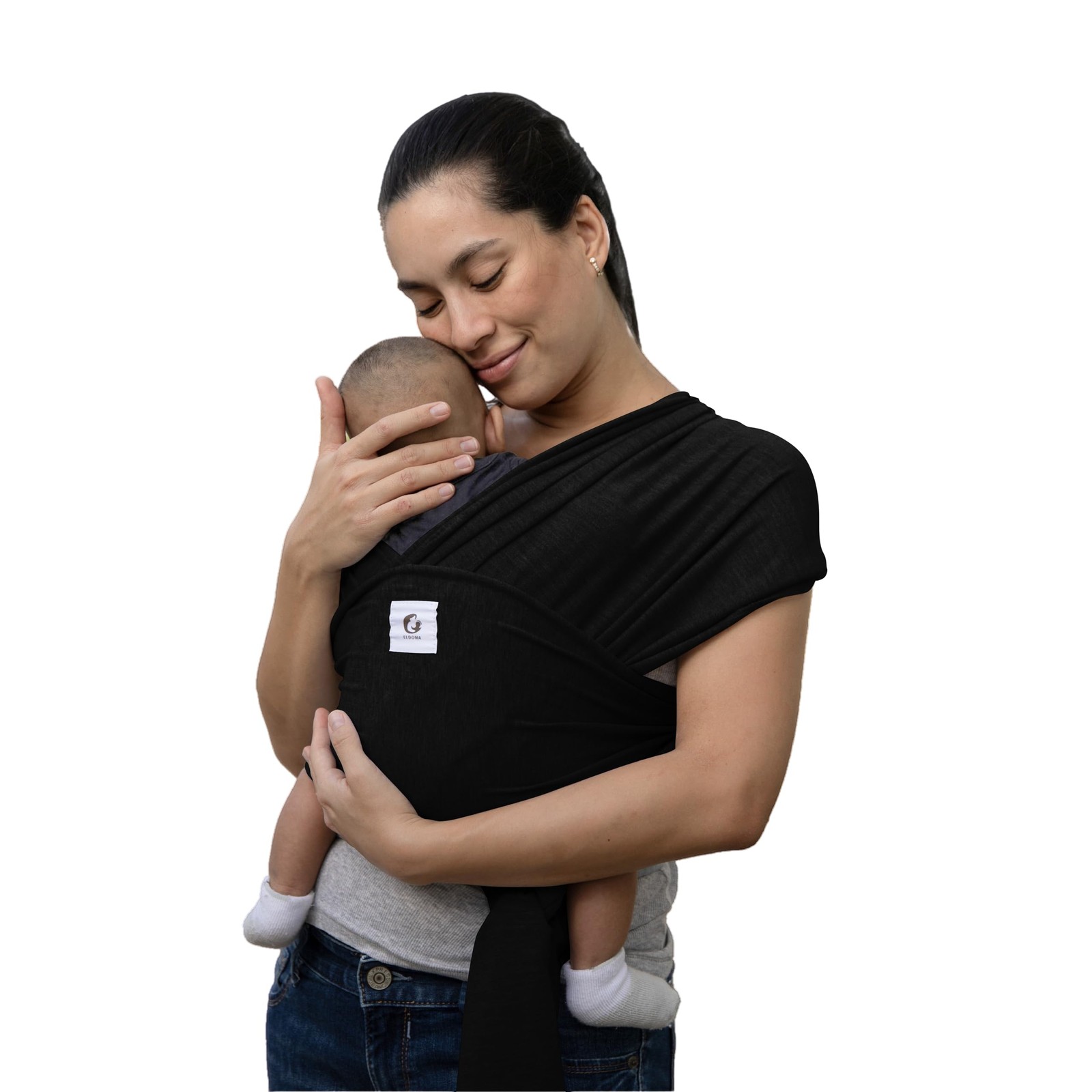 Black Baby Wrap Carrier - Lightweight, Breathable Baby Sling, Hands Baby Carr...