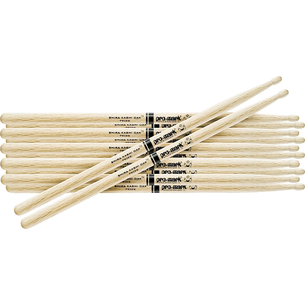 PROMARK 6-Pair Japanese White Oak Drumsticks Wood 2B