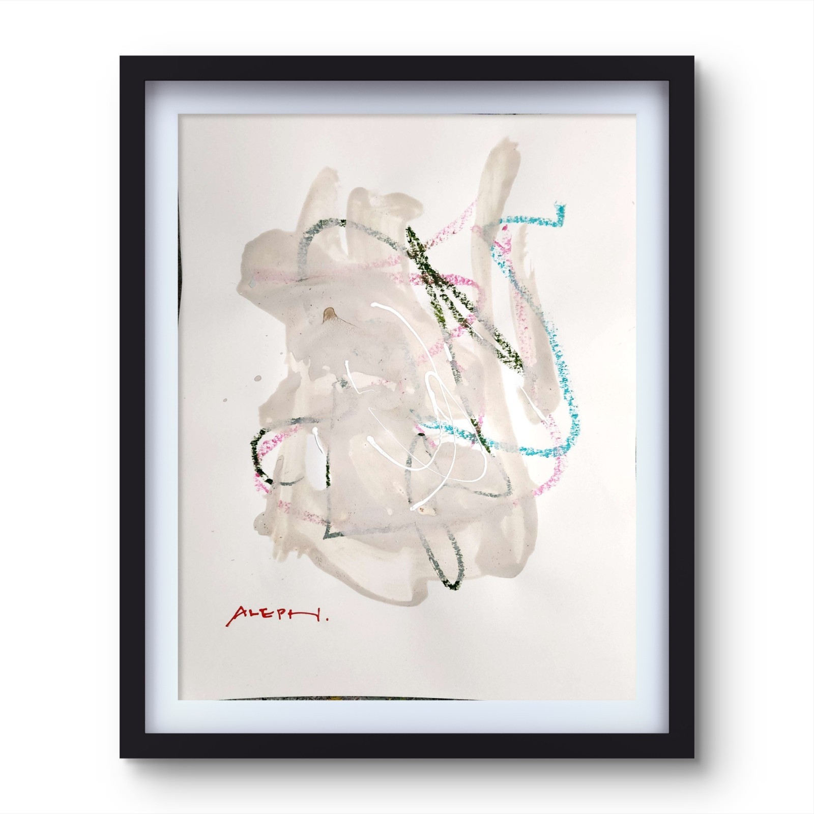 Aleph Original Art 14x11 Modern Abstract Expressionism Acrylic Gallery Paper