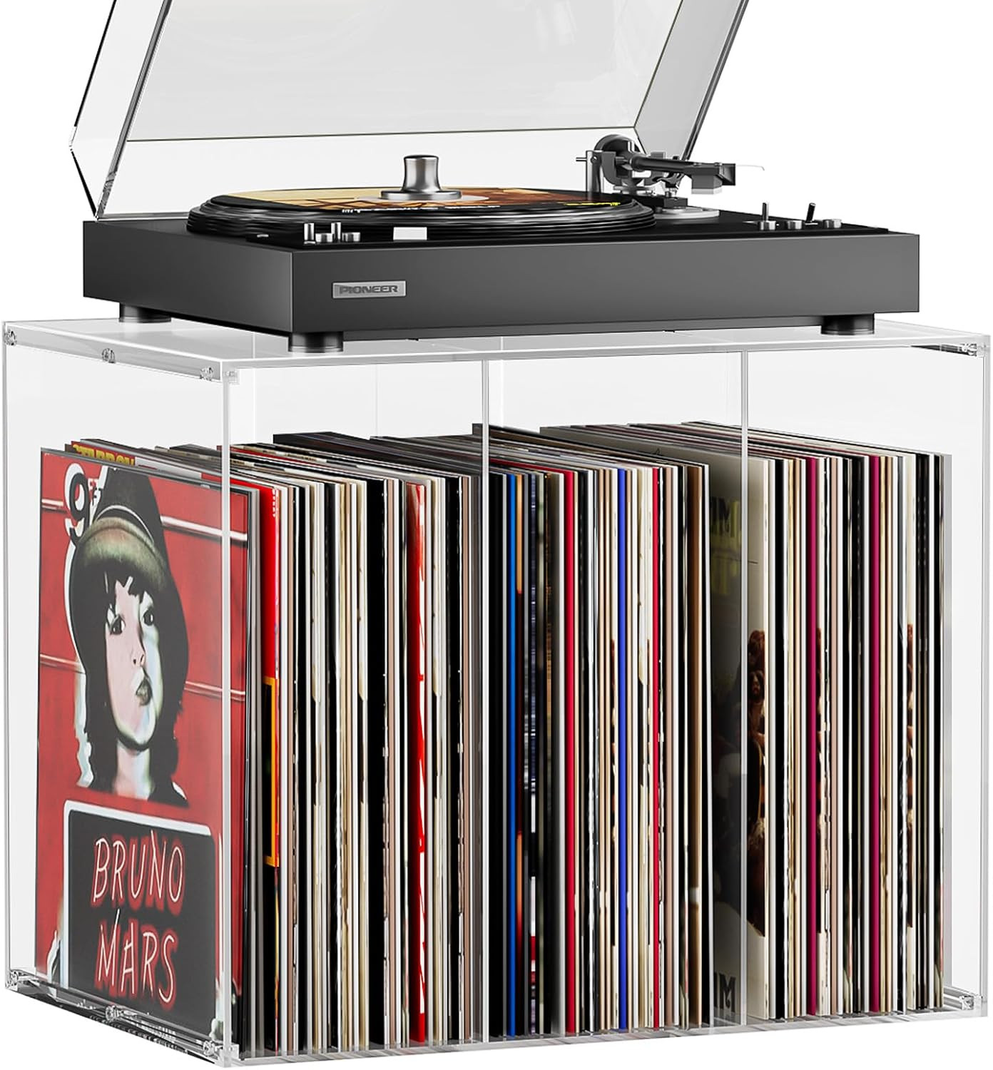 Vinyl Record Storage,Stackable Cube Acrylic Vinyl Record Holder,Tabletop Record 