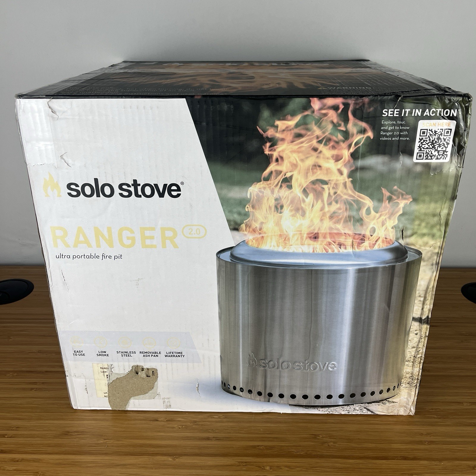 Solo Stove Ranger 2.0 Outdoor Fire Pit Stainless Steel Portable 15"Dia x 12.5"H