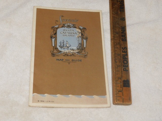 ORIGINAL NEAR MINT 1948 SANTA CATALINA ISLAND SOUVENIR FOLD UP MAP AND GUIDE