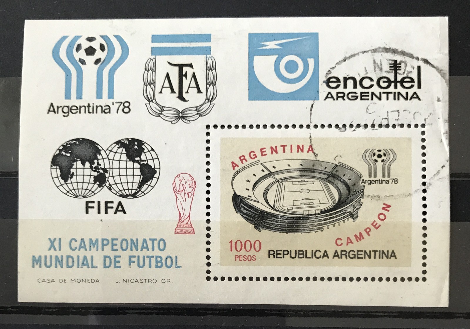 ARGENTINA - 1978 WORLD CUP FOOTBALL FINE USED MIN SHEET SG MS1590 cv £4.50