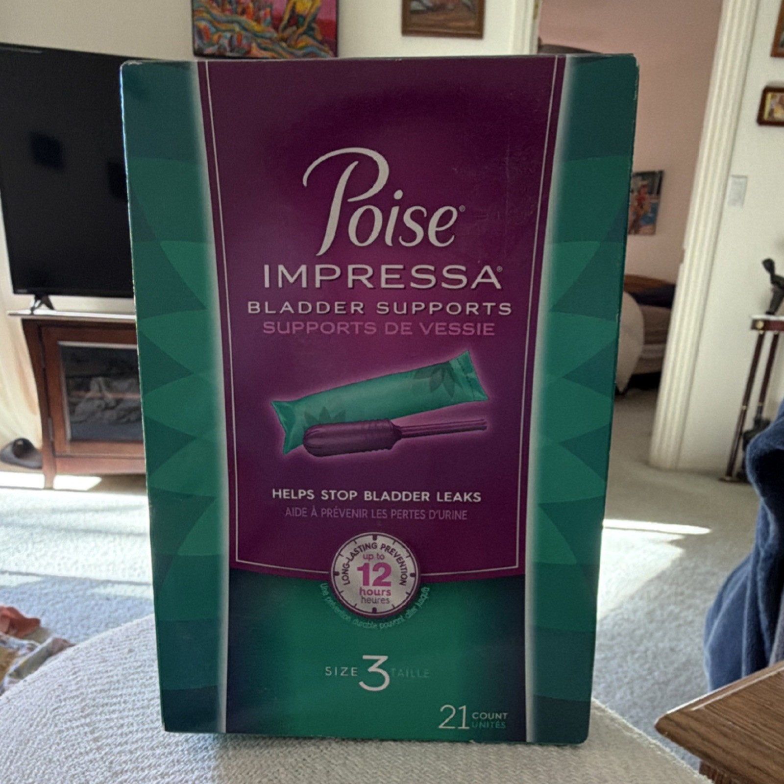 Poise Impressa Size 3 Bladder Supports 21 Count Disposable Up to 12 Hours