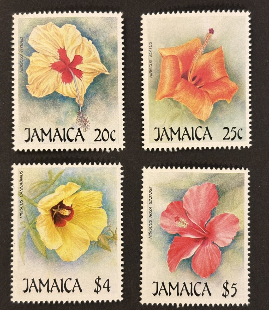 Jamaica: 1987  Christmas Flowers (2nd series) Hibiscus Flowers,   MNH set