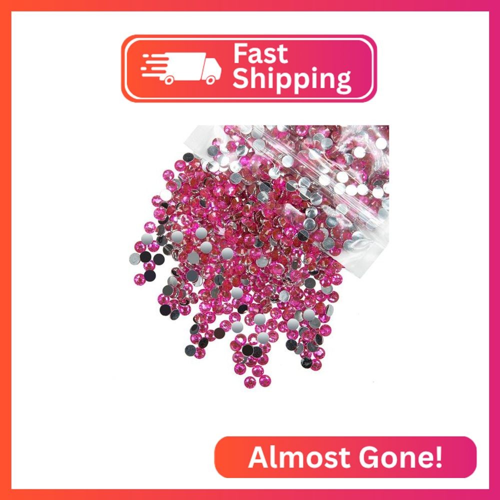 qiipii 5300PCS 3mm Crystal Hot Pink Resin Rhinestones for Crafting Flatback Ligh