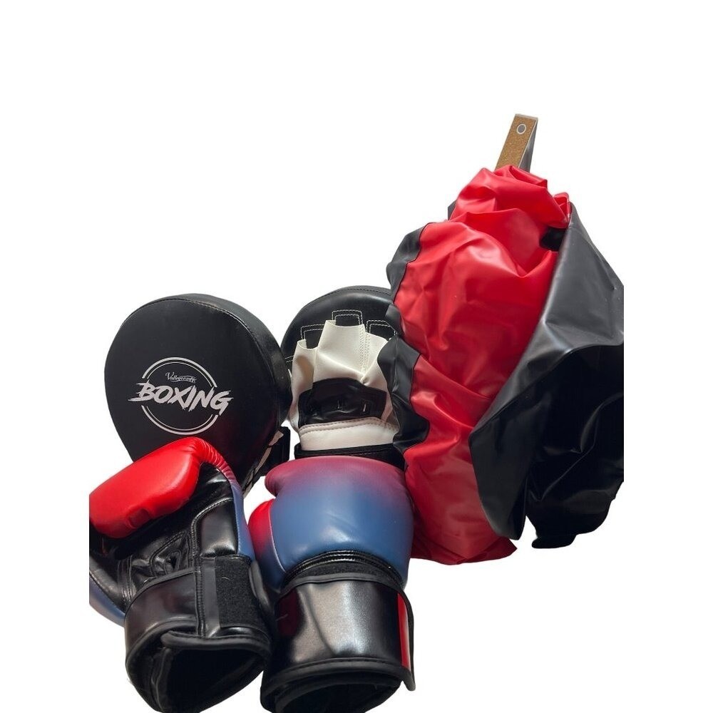 Valleycomfy Boxing Gloves & Punch Mitts Set Training Gear For Kids