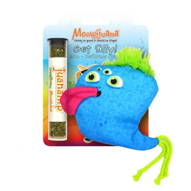 Meowijuana Catnip Toy Get Silly Blue Blob Cat Pet
