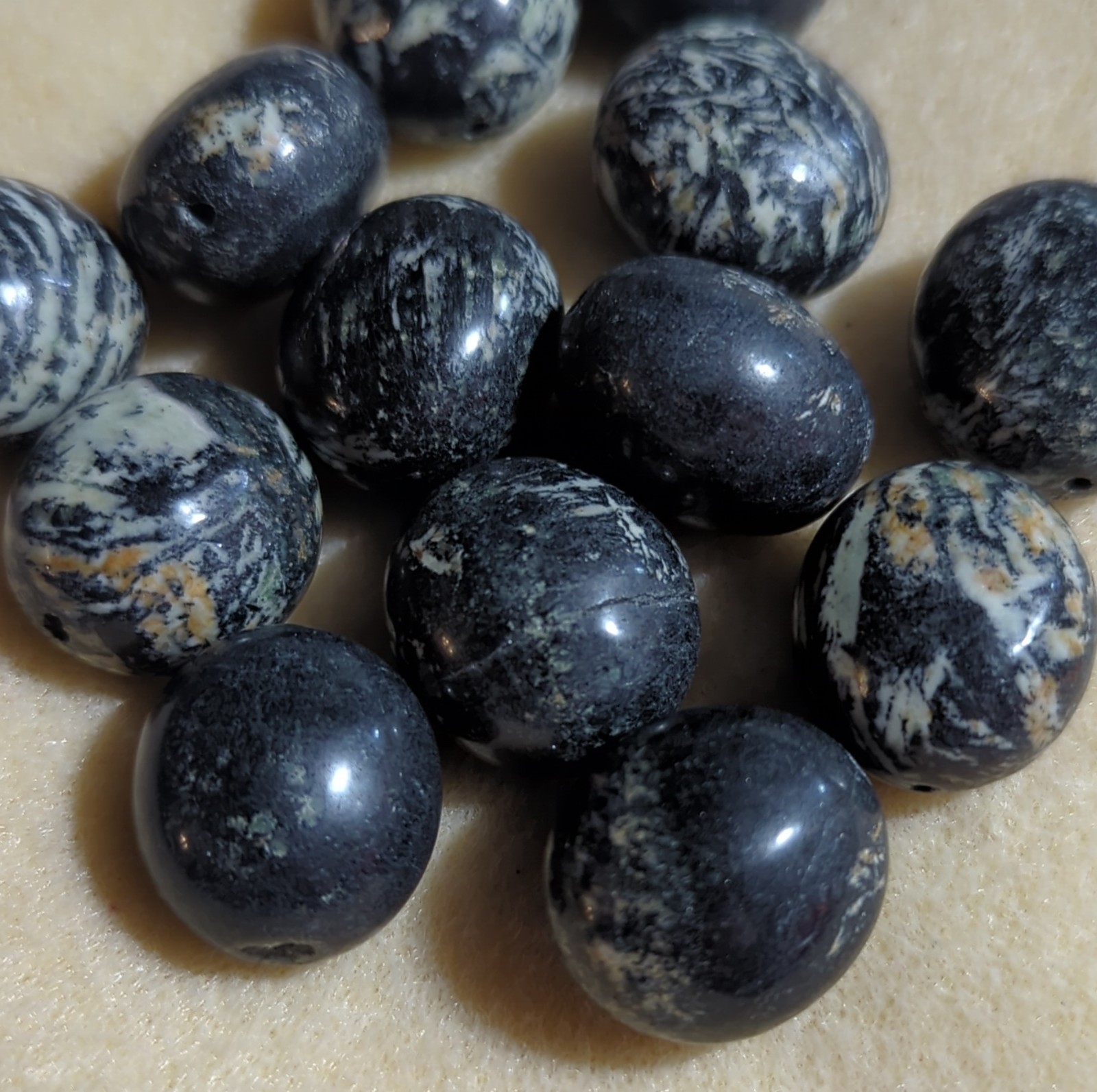 Loose Round Zebra Jasper Beads Polished Stone for Jewelry Making