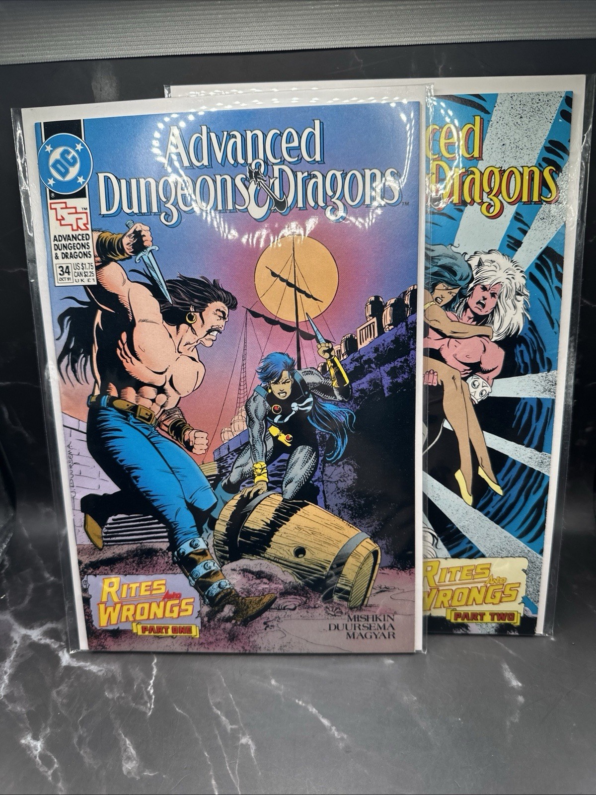 Vintage 1991 Advanced Dungeons & Dragons #34 and #35 DC Comic Rites and Wrongs