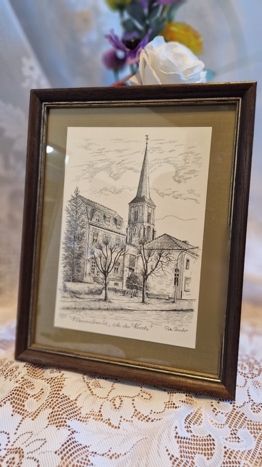 Picture Etching At The Church Kleinenbroich PETER BENDER Signed Limited 32/35