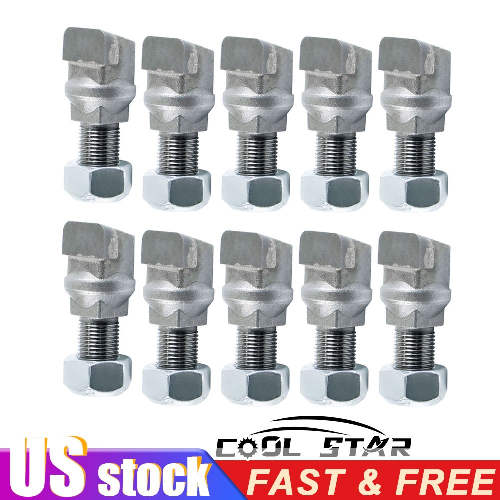 10 Pack For Fecon/Ahwhi Sh140 Stump Grinder/Hog Grinder Teeth+Nut