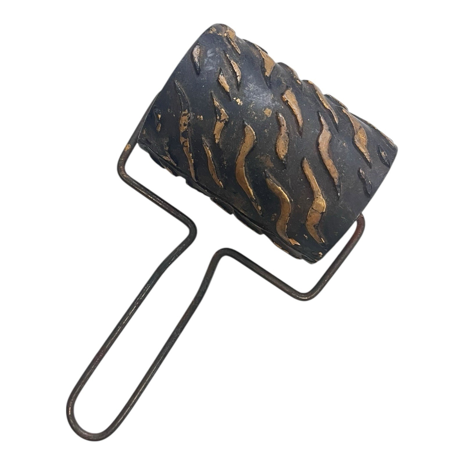 Antique CHI-NAMEL Quarter Sawed Oak Wood Grainer Pattern Roller~ Ohio Varnish Co