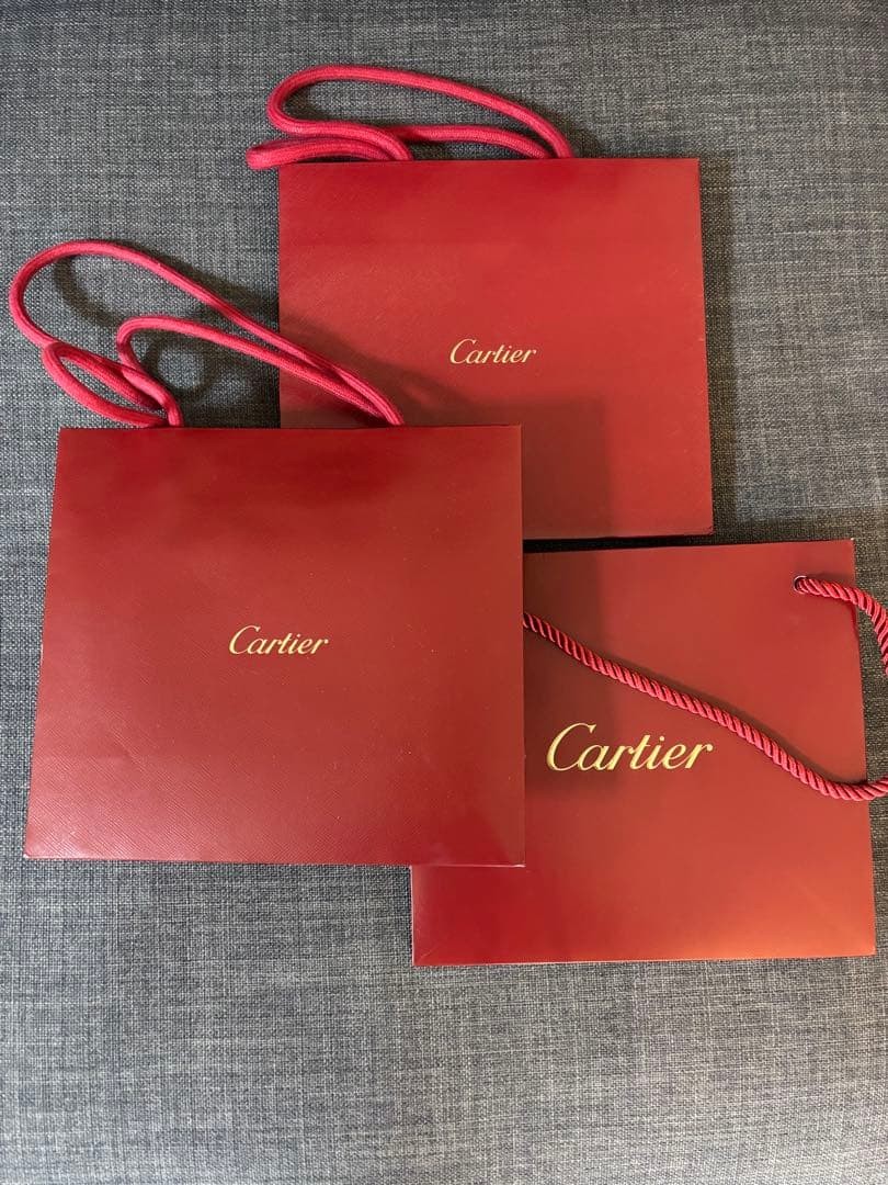 Cartier Shop Bag Set Of 3 Red