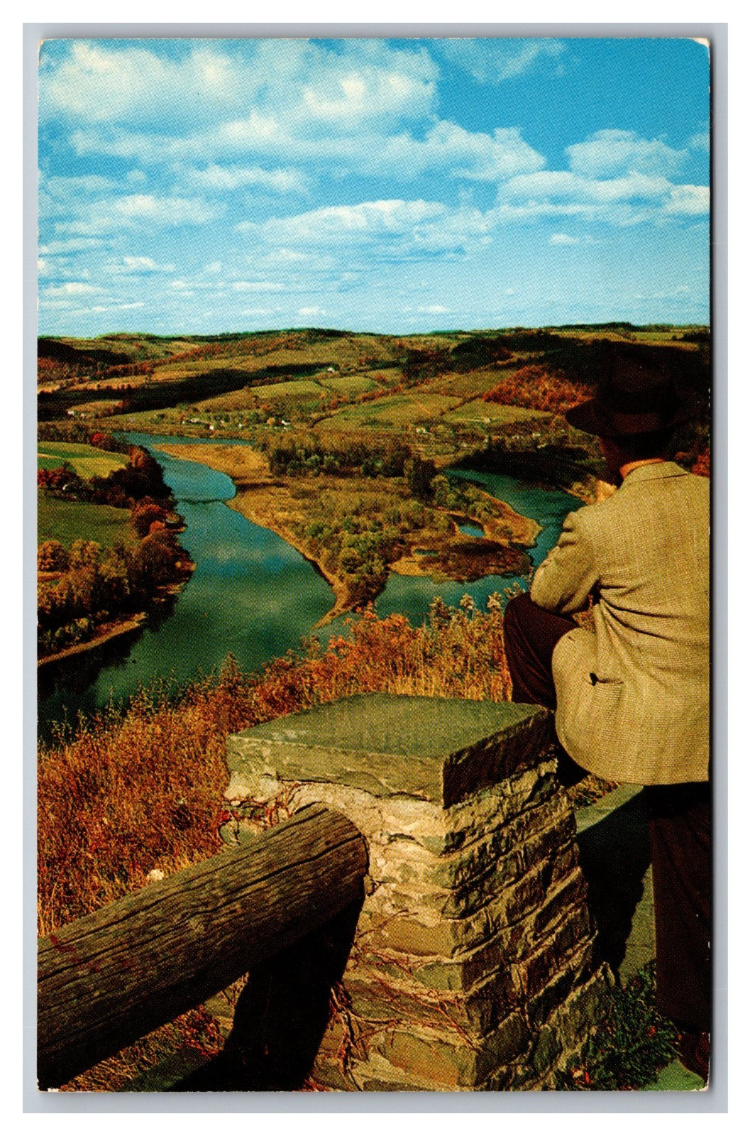 Susquehanna River PA The Site of French Azilum Aerial View Chrome Postcard