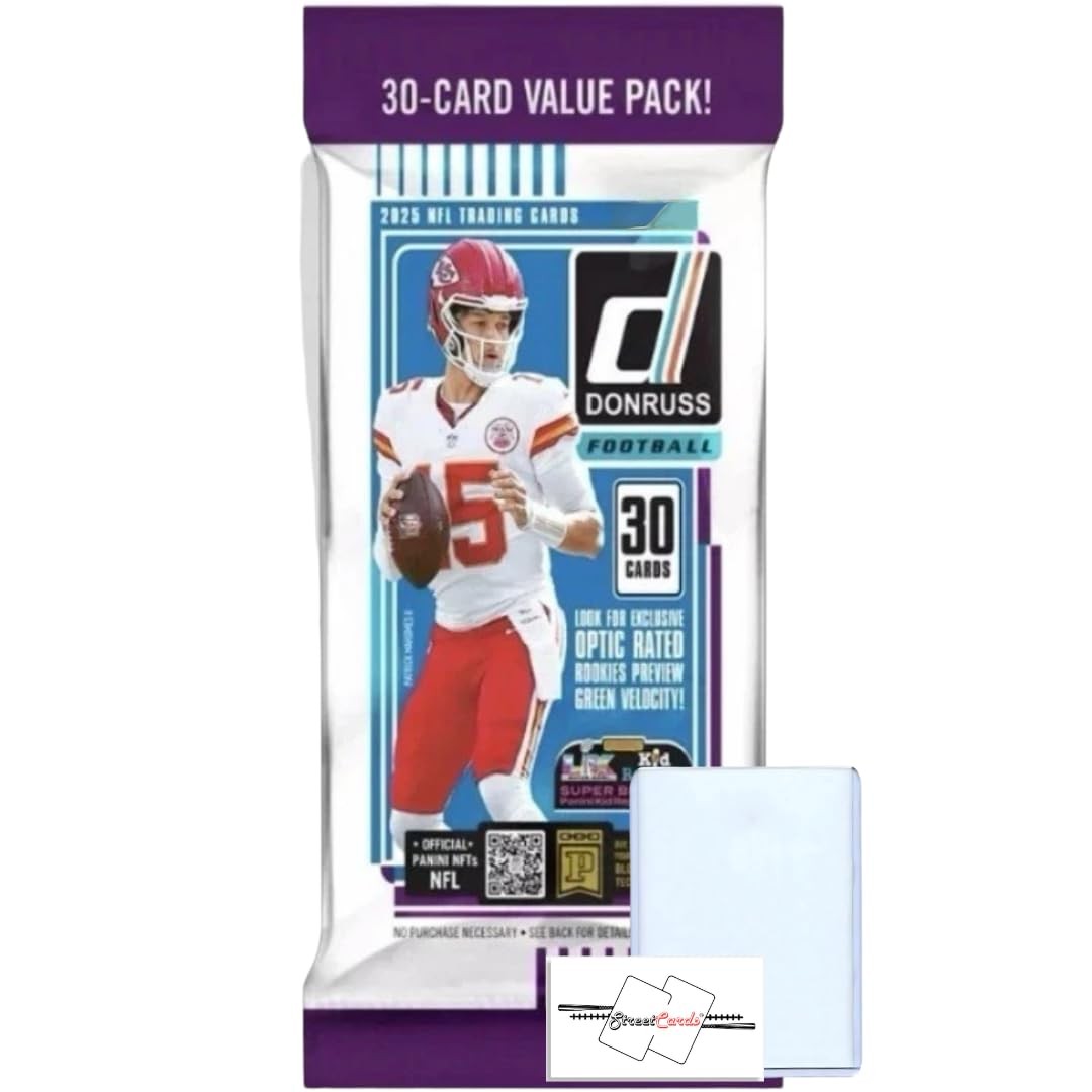 2025 Donruss Football NFL Fat Pack with 30 Total Trading 5 x 6 x 0.1 inches 