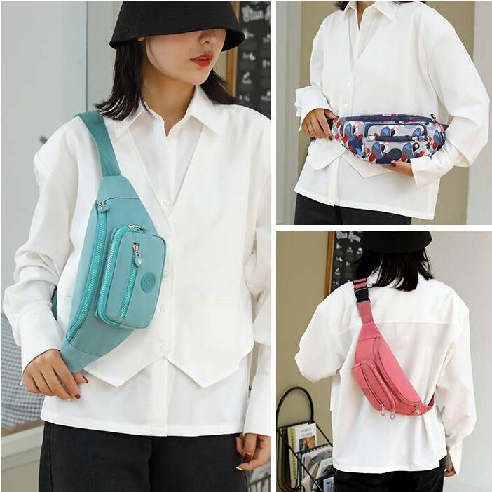 Unisex Nylon Fabric Crossbody Bag Passport Holder Zipper Pocket Card Case Travel