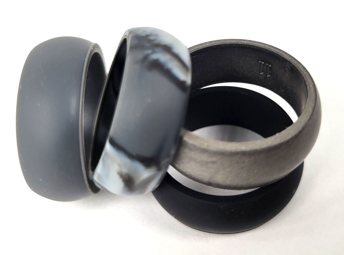 Men's Silicone Ring Size 11 ThunderFit Men's Temporary Wedding Band - 4 PC
