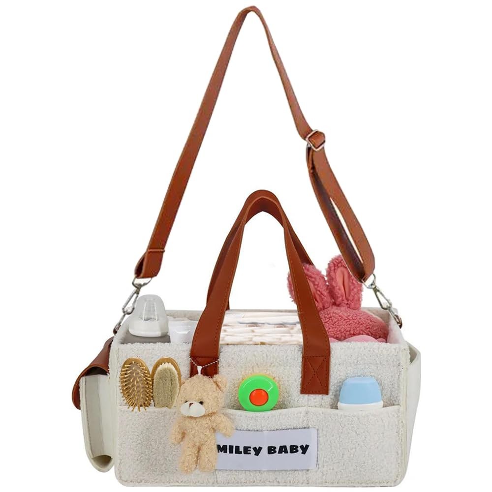 Nappy Caddy Organizer, Newborn Essentials & Car Diaper Caddy, Portable Nurser...