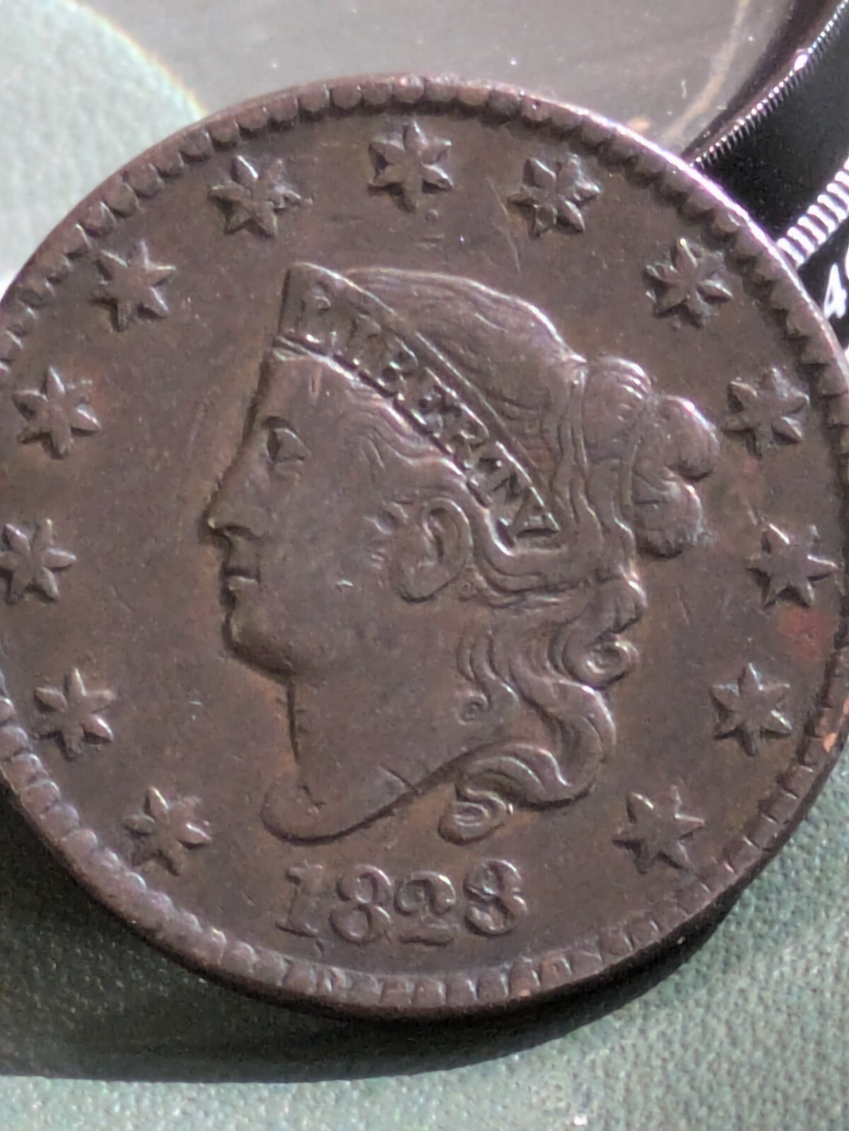 1828 Coronet Matron Head Large Cent  US 1c Copper Penny Coin