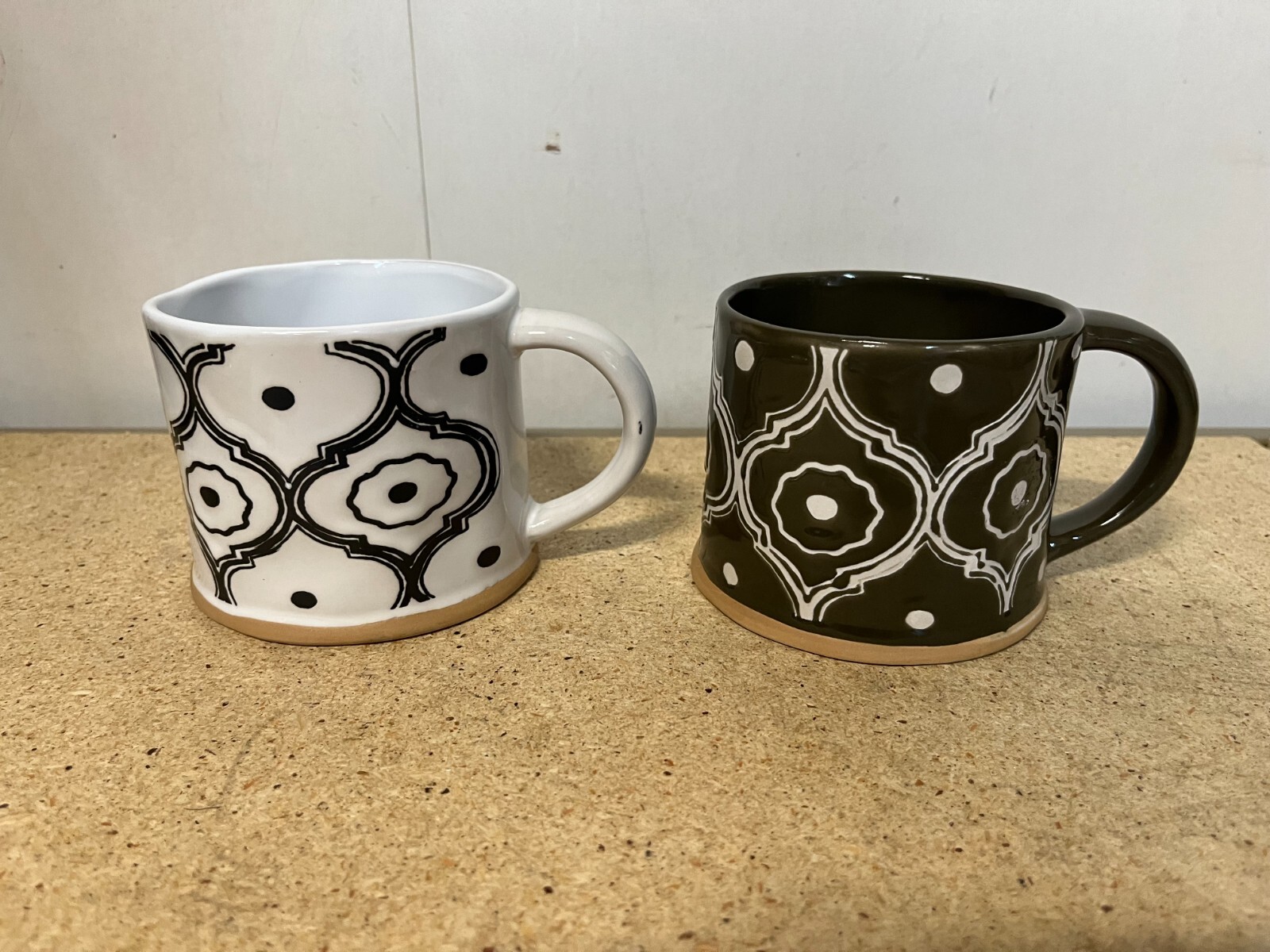 Set Of 2 Spectrum Designz White Green Coffee Mug Cup 2017