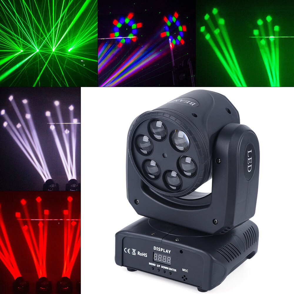 NEW 6 Bee Eyes LED Moving Head Stage Effect Light Party Bar Rotating Beam Light