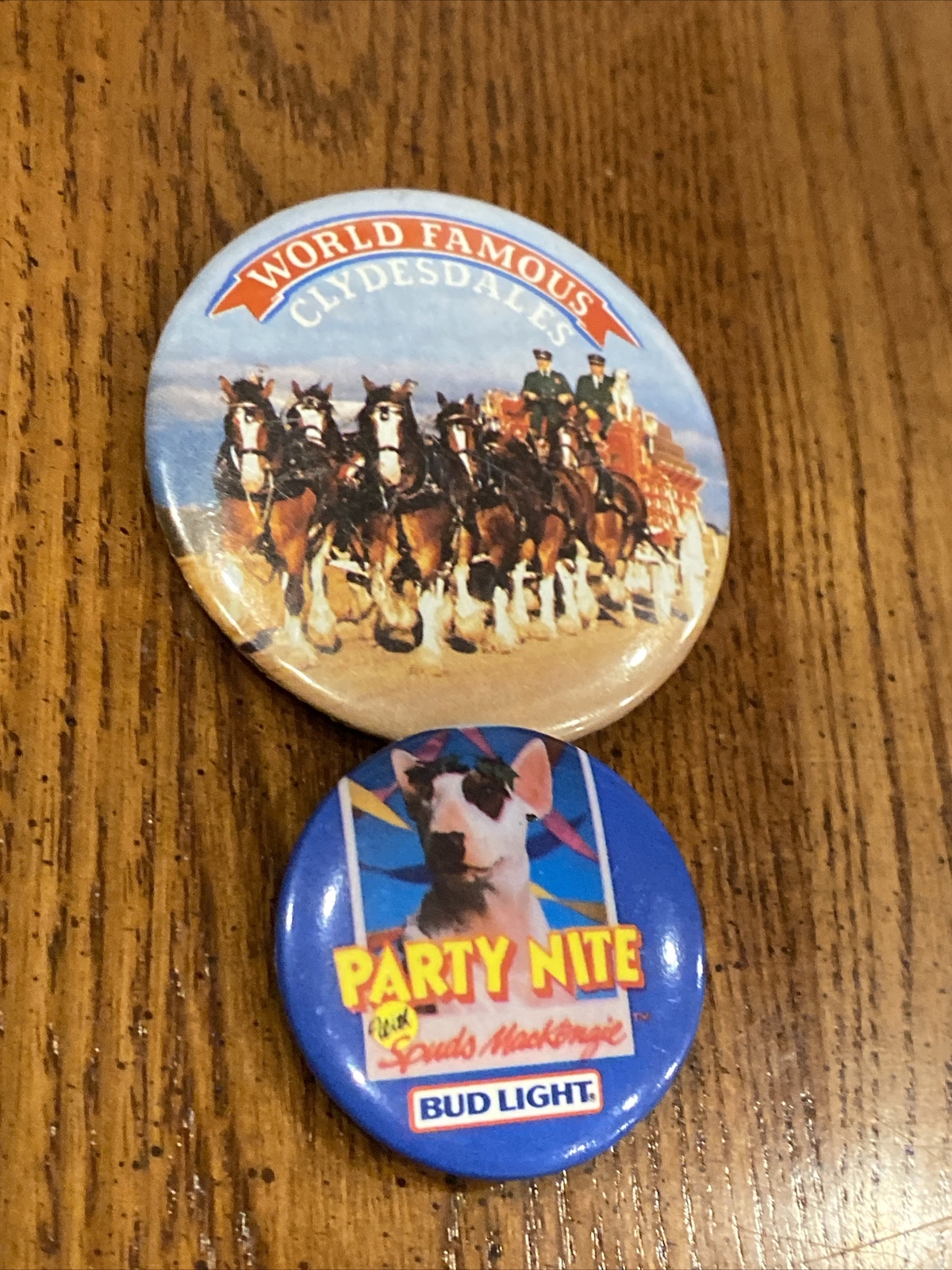 Vtg PINS World Famous BUDWEISER Clydesdales PARTY NITE BUD LITE SPUDS MACKENZIE